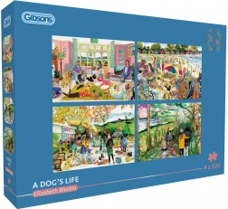 Puzzle GIBSONS Viața câinilor 4×500 piese