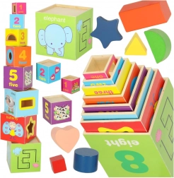 Turn de învățare din lemn XXL cu forme și învățarea numerelor