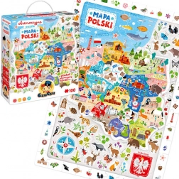 Puzzle observare - Harta Polonia 100 piese