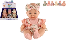 Păpușă bebeluș cu corp din plastic rigid 26 cm – mix de hăinuțe, set 6 buc