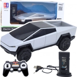 Pickup RC cu LED-uri – model futurist argintiu
