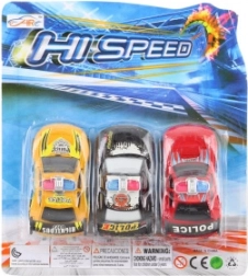 Set de mașinuțe de poliție – mix de culori (3 buc.)