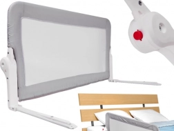 Barieră de protecție pentru pat, pliabilă, 200 cm, gri