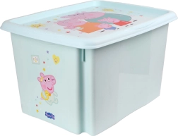 Cutie de depozitare din plastic cu capac Peppa Pig, 30 l