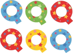 Literă stelară Q din lemn de la Bigjigs Toys