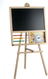 Tablă din lemn cu suport, cu abac și ceasuri