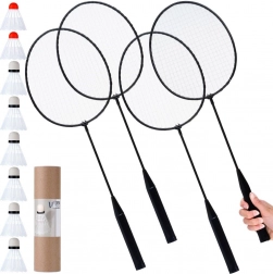 Set badminton pentru 4 jucători cu 8 mingi, 61 cm