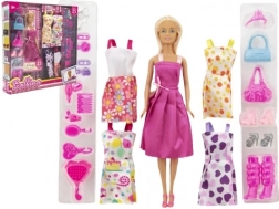 Păpușă model din plastic 30 cm cu haine și accesorii