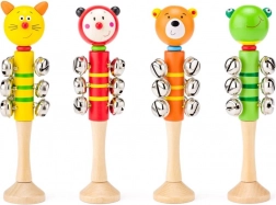 Zornăitoare din lemn cu clopoței – animăluțe