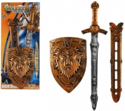 Sabie de cavaler pentru copii cu scut și teacă 55 cm