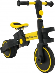 Vehicul pentru copii 3‑în‑1: împingător și tricicletă SporTrike – galben