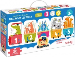 Puzzle cu orificiu – tren pentru numărat