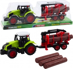 Tractor cu remorcă HDS pentru transportul lemnului – jucărie din plastic