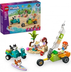 Lego Friends aventură cu căței care fac surf și scuter