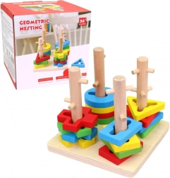 Puzzle de Lemn cu Forme Geometrice