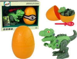 Set dinozaur Tyrannosaurus Rex cu ou DIY șurubelniță verde