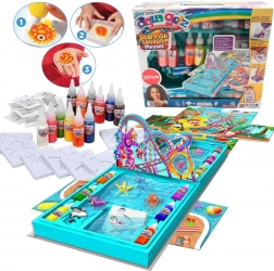 Aqua Gelz – set creativ mare Laguna, 12 geluri colorate și forme