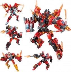 Qman Roaring Flame God General 4 în 1 set de construcție roboți 1201 piese