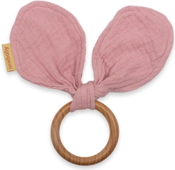 Jucărie de dentiție cu muselină New Baby Ears roz