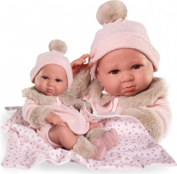 Păpușă reală bebeluș Luca cu corp din vinil integral 42 cm