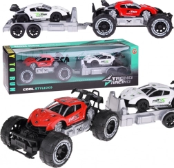 Mașină de teren cu remorcă și mașinuță sport