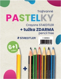 Set de creioane colorate triunghiulare 6 buc + 1 creion STAEDTLER