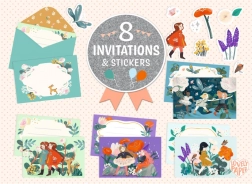 DJECO set cadou de invitații Garden Friends