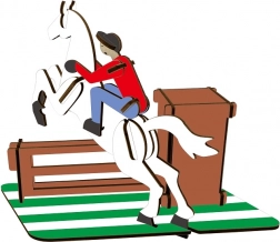 Woodcraft puzzle 3D din lemn suport pentru creioane Curse de cai