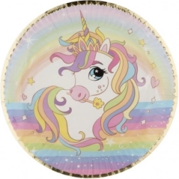 Farfurii din hârtie cu unicorn, 6 buc, Ø 22,5 cm