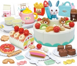 Woopie cofetărie – tort de ziua de naștere de tăiat și set pentru ceai, 85 piese