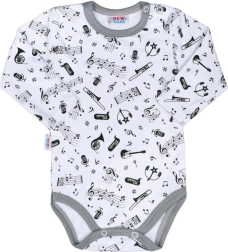 New Baby Music body din bumbac pentru bebeluși, cu mânecă lungă