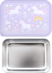 A Little Lovely Company cutie de prânz din oțel inoxidabil cu unicorni și curcubeu