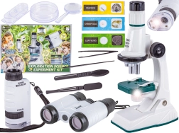 Set educativ științific 3 în 1: microscop, telescop și lupă de buzunar până la 1200×