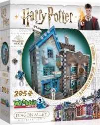 Puzzle 3D WREBBIT HARRY POTTER: Magazinul de bețe magice Ollivander și Scribbulus – 295 piese