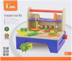 Set de înșurubare din lemn cu unelte și banc de lucru pliabil