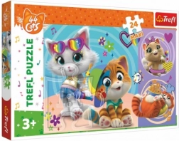 Maxi puzzle 24 piese Pisici fericite 44 CATS 60 × 40 cm