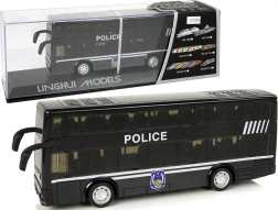 Autobuz polițienesc etajat cu mecanism fricțiune și efecte de lumină și sunet