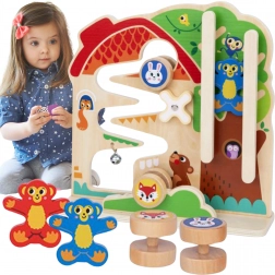 Tablă din lemn manipulativă Montessori Labirint Tooky Toy