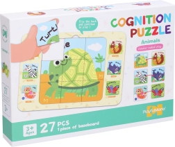 Puzzle cu animăluțe față-verso, 27 de piese, 25 × 18 cm
