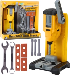 Set de banc de lucru pentru copii, de masă, cu bormașină și unelte, 18 piese