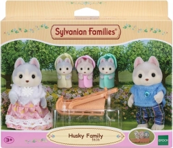 Familia de husky SYLVANIAN FAMILIES – set de figurine cu săniuță