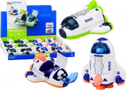 Mica rachetă spațială cu cabină mobilă verde și portocalie