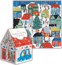 Puzzle pătrat Crăciun în sat 500 piese