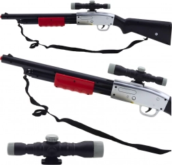 Jucărie pușcă pentru copii cu lunetă și sunete