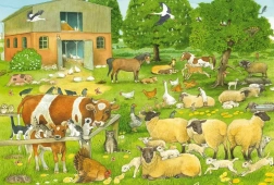 Puzzle familii de animale de la fermă 100 piese