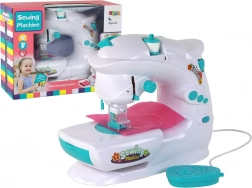 Mașină de cusut pentru copii ca una adevărată, albă, pe baterii