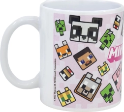 Cana ceramică 325 ml Minecraft roz