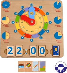 Lucy & Leo Învățăm ceasul – planșă educativă din lemn