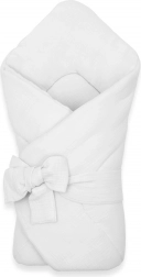 Pled muselin cu șireturi NEW BABY alb