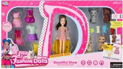 Păpușă de îmbrăcat cu animăluțe și accesorii 8 cm